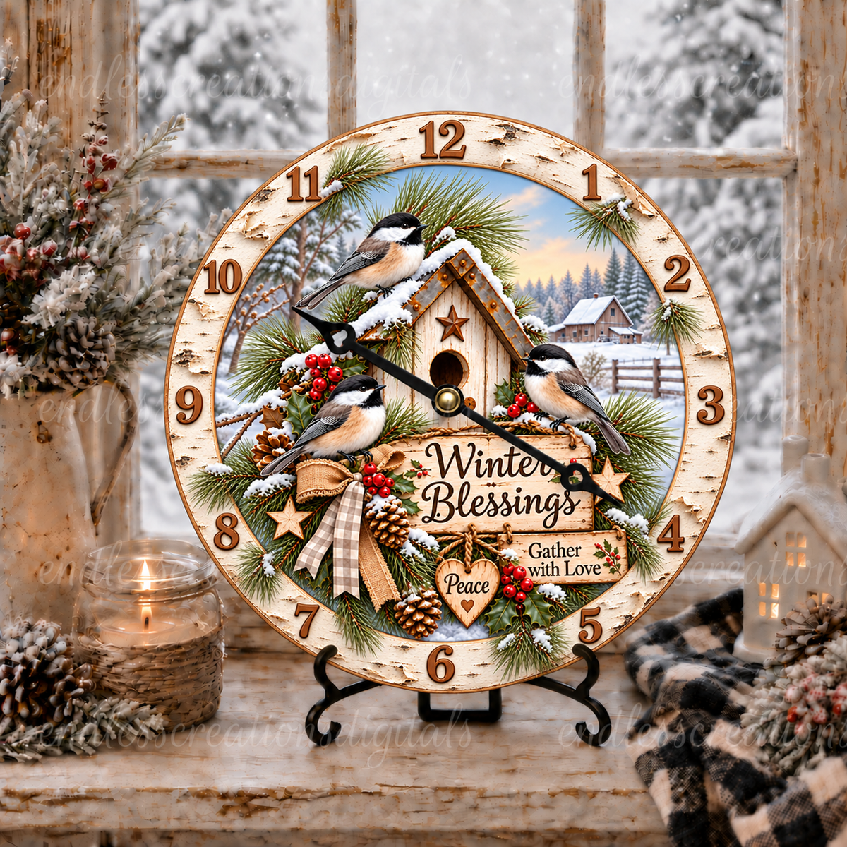 WINTER BLESSINGS CHICKADEES BUNDLE OF 6