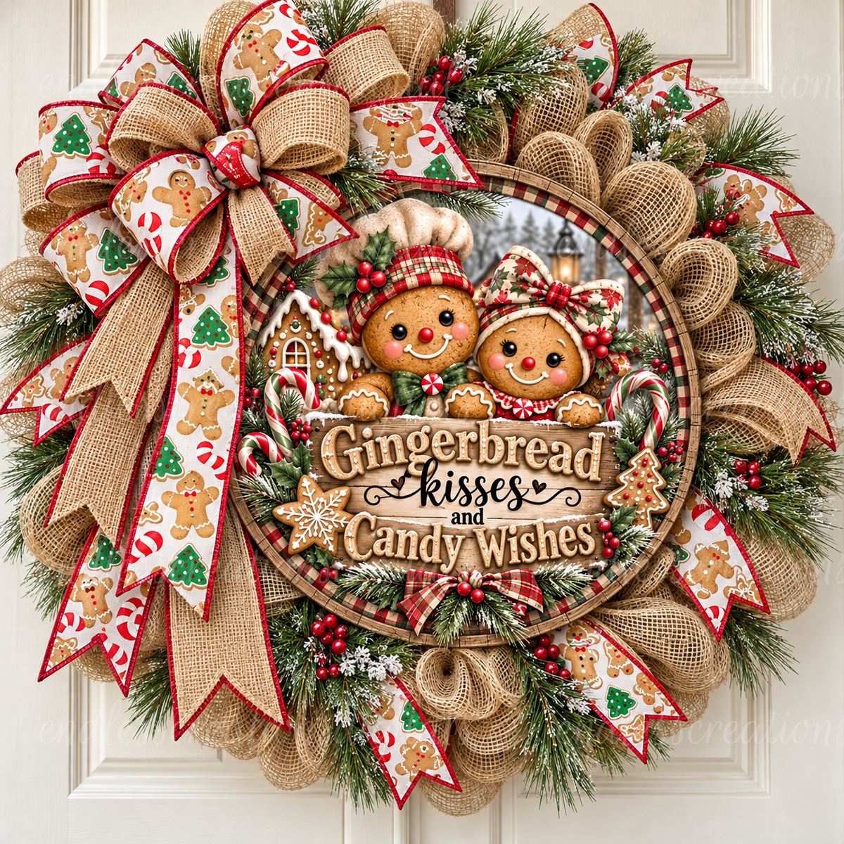 GINGERBREAD KISSES RED/GREEN ROUND ONLY