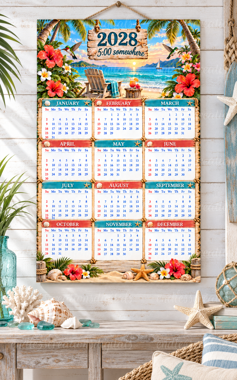 TROPICAL 5:00 SOMEWHERE CALENDAR