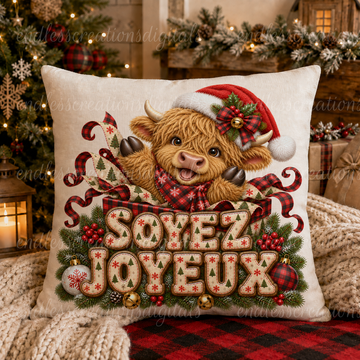 MERRY CHRISTMAS HIGHLAND TRANSPARENCY FRENCH VERSION