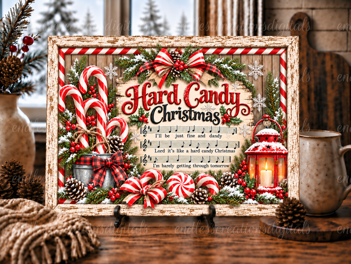 HARD CANDY CHRISTMAS CUTTING BOARD/SLATE DESIGN