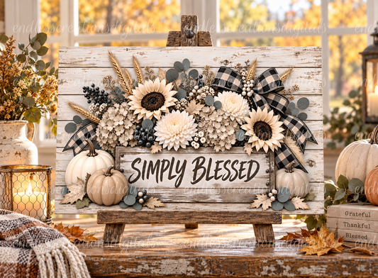FARMHOUSE FALL CUTTING BOARD/SLATE DESIGN