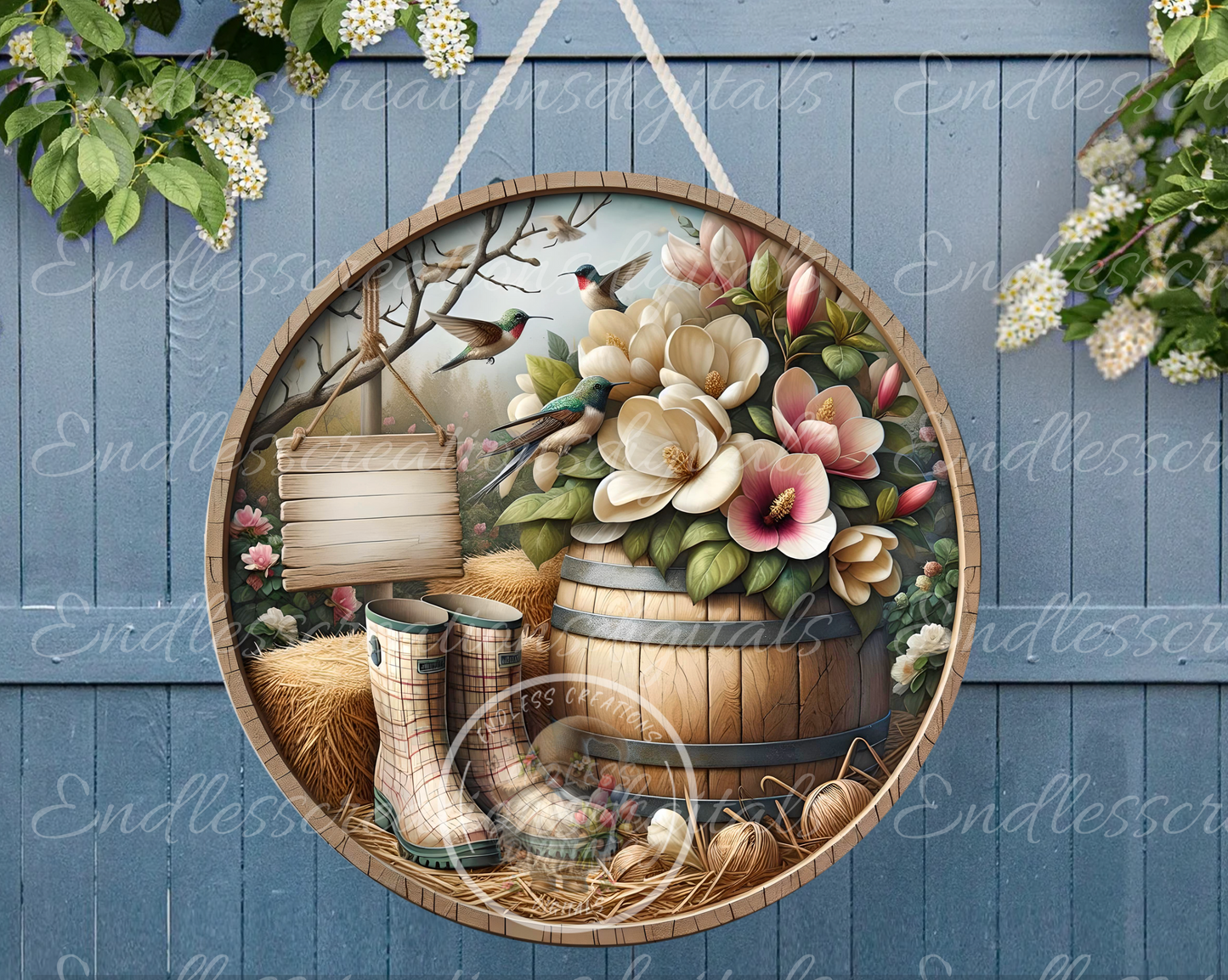 MAGNOLIA SPRING FLORAL ROUND