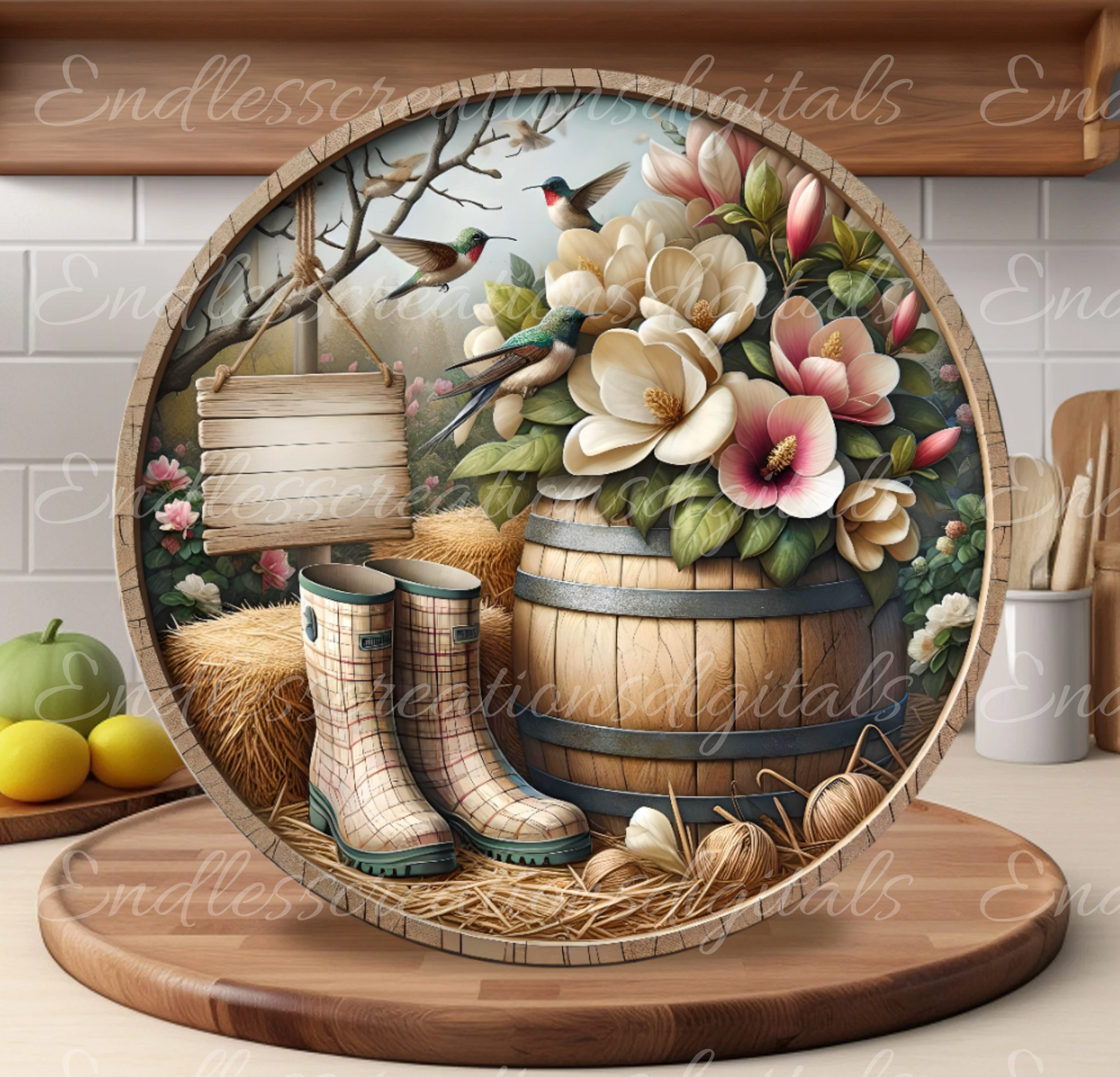 MAGNOLIA SPRING FLORAL ROUND