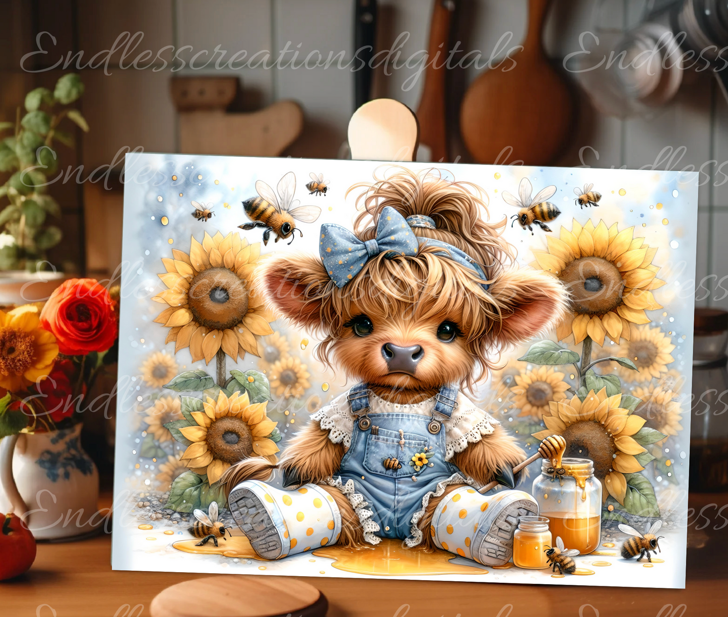 GIRLIE SUNFLOWER HIGHLAND RECTANGLE/TINS