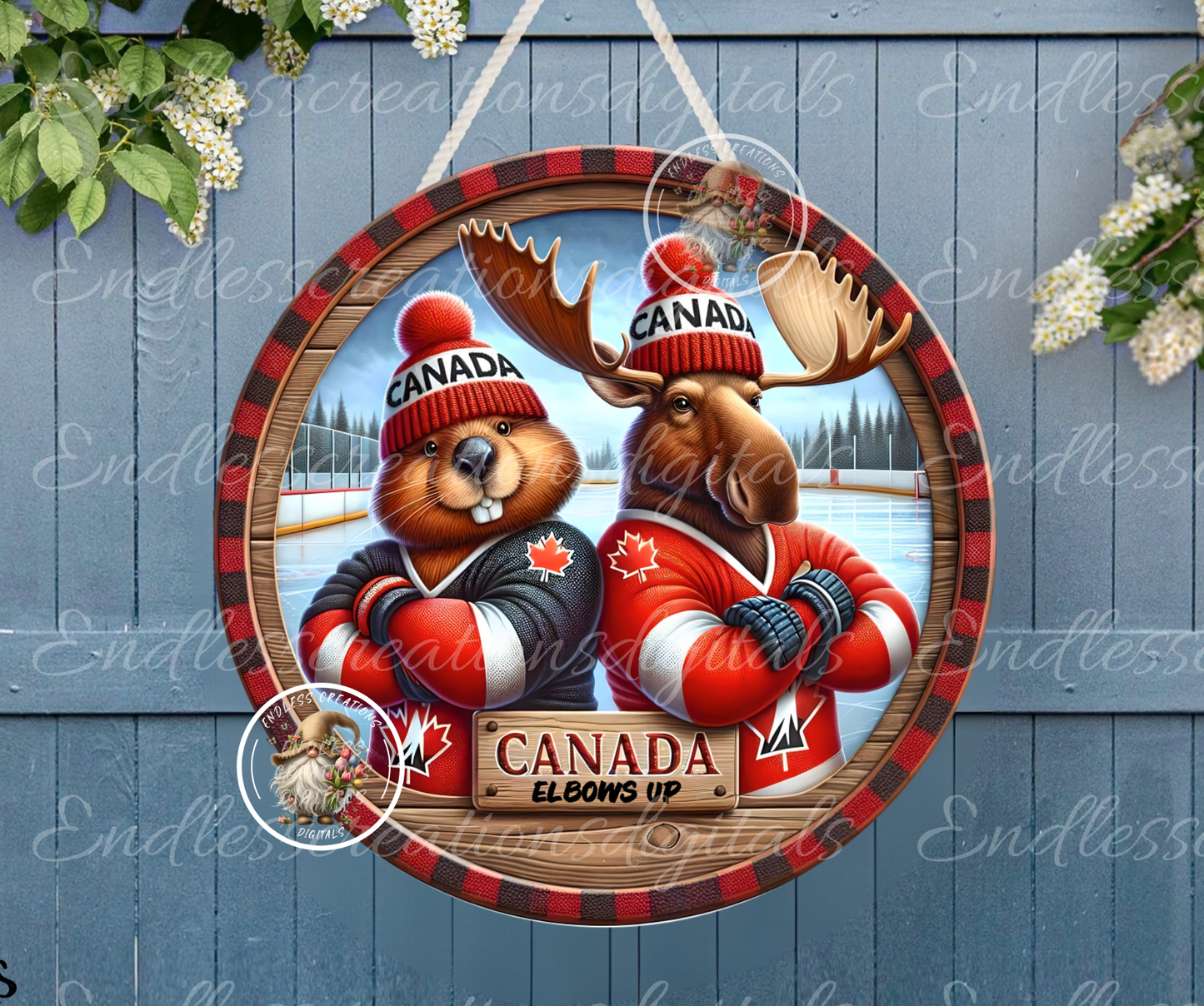 10" ALUMINUM SIGN ELBOWS UP CANADA