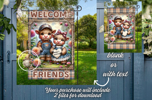 WELCOME HIGHLAND COWS Spring/Summer Garden Flag