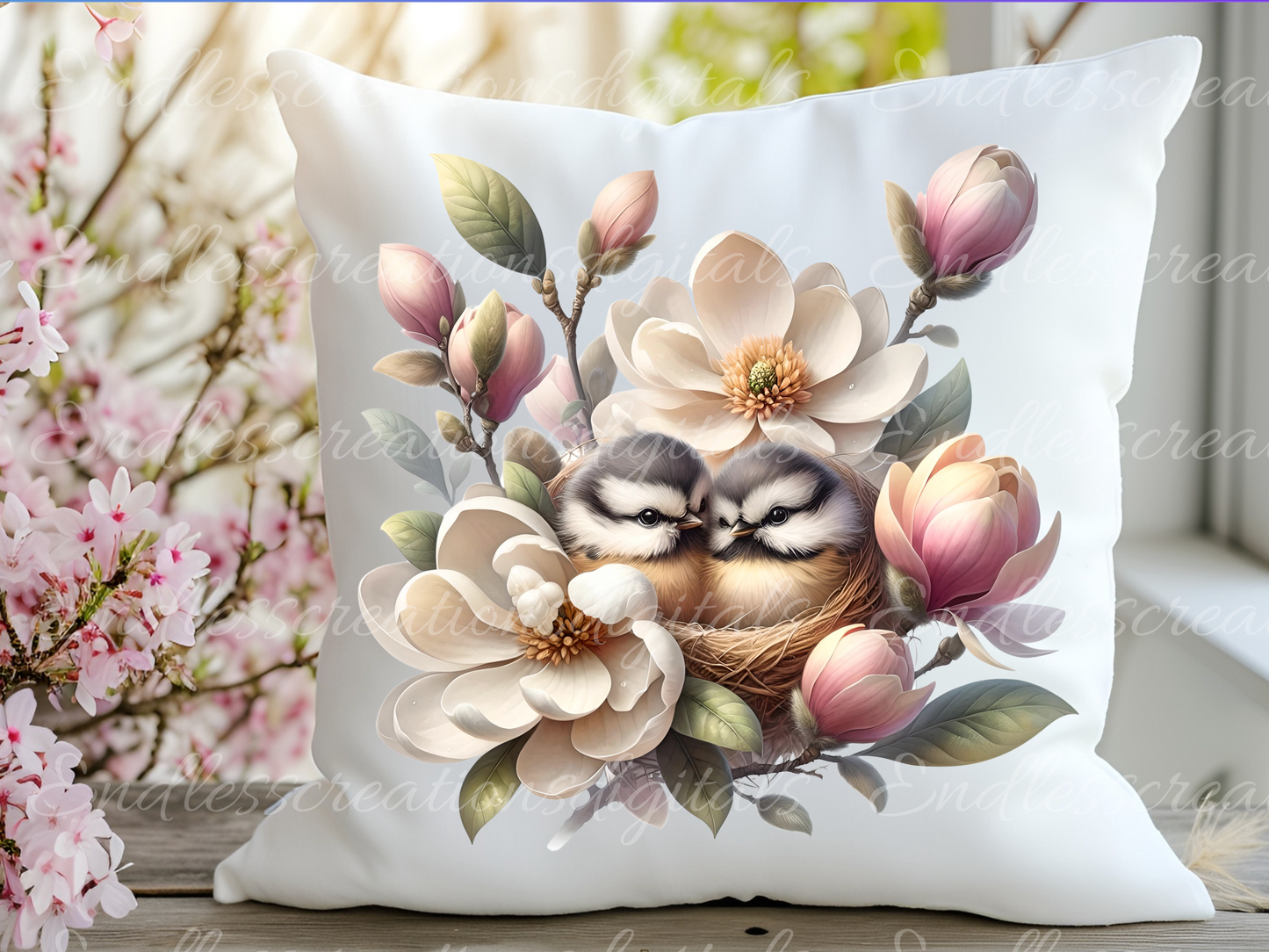 SPRING FLORAL BIRDS TRANSPARENCIES
