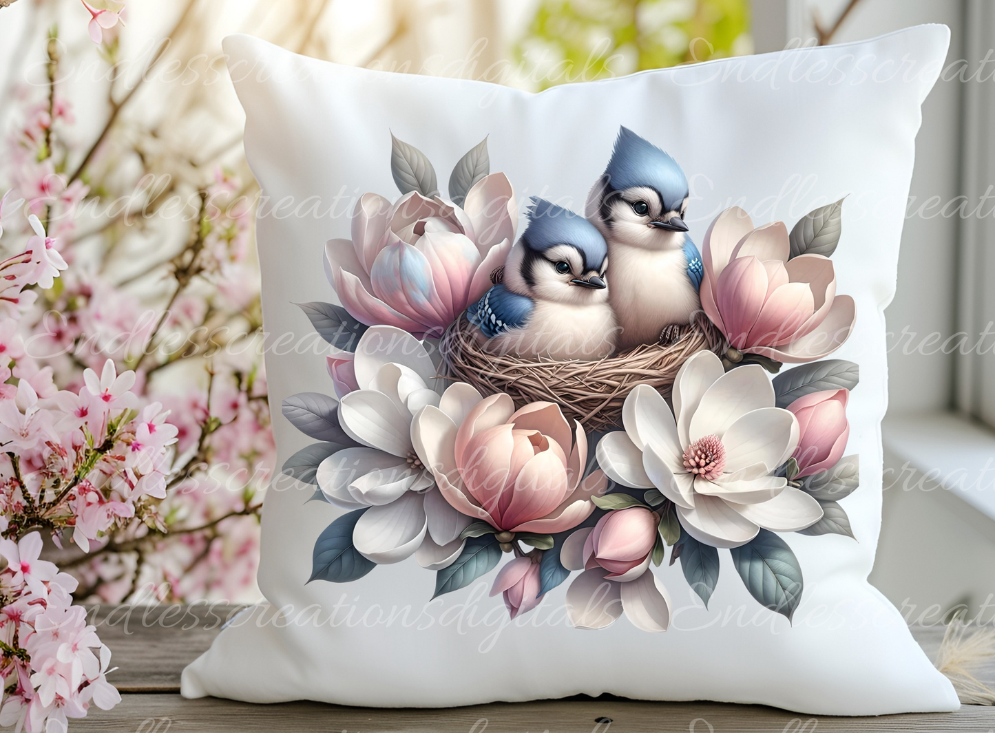 SPRING FLORAL BIRDS TRANSPARENCIES