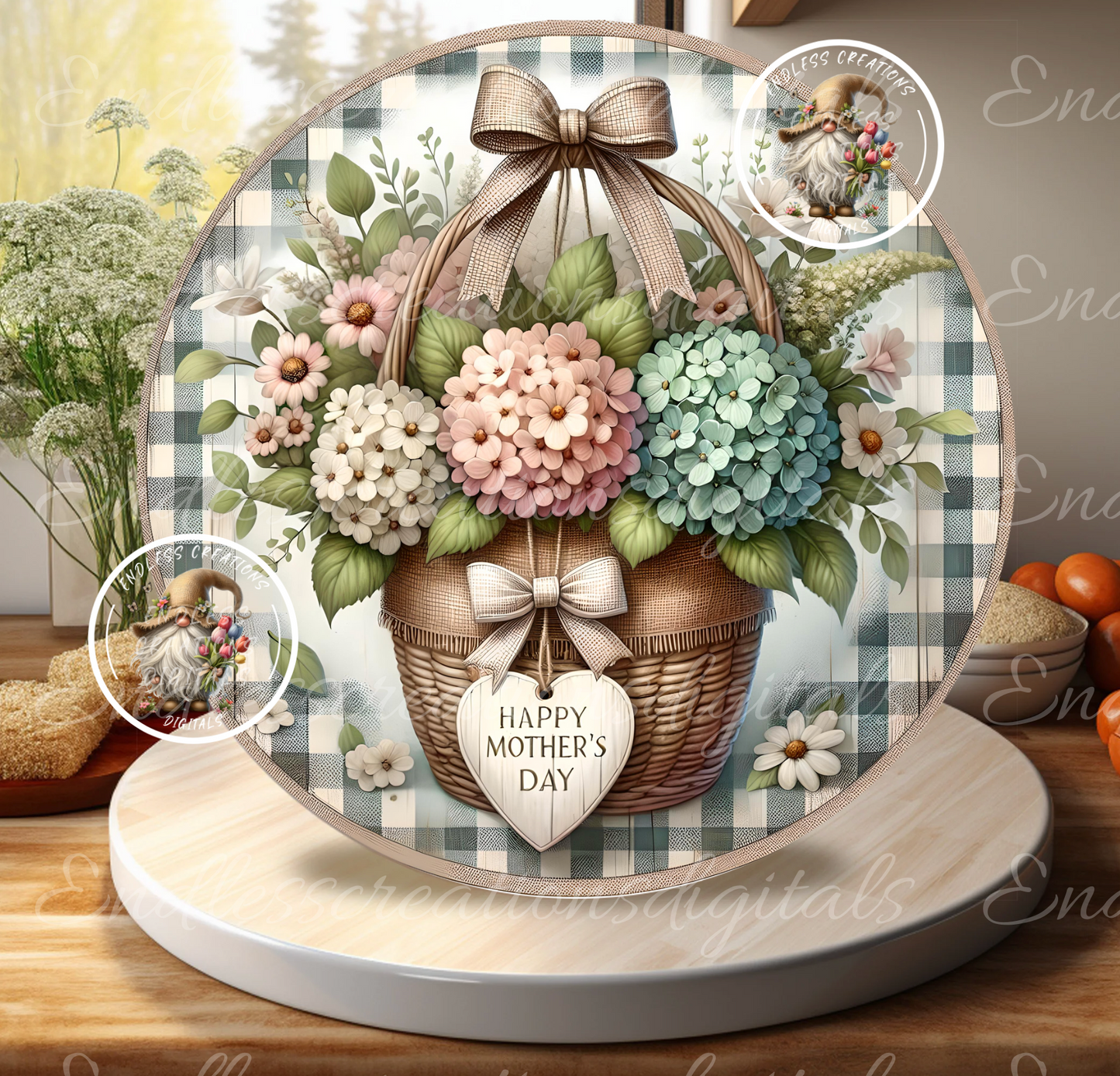 HAPPY MOTHERS DAY FLORAL BASKET ROUND