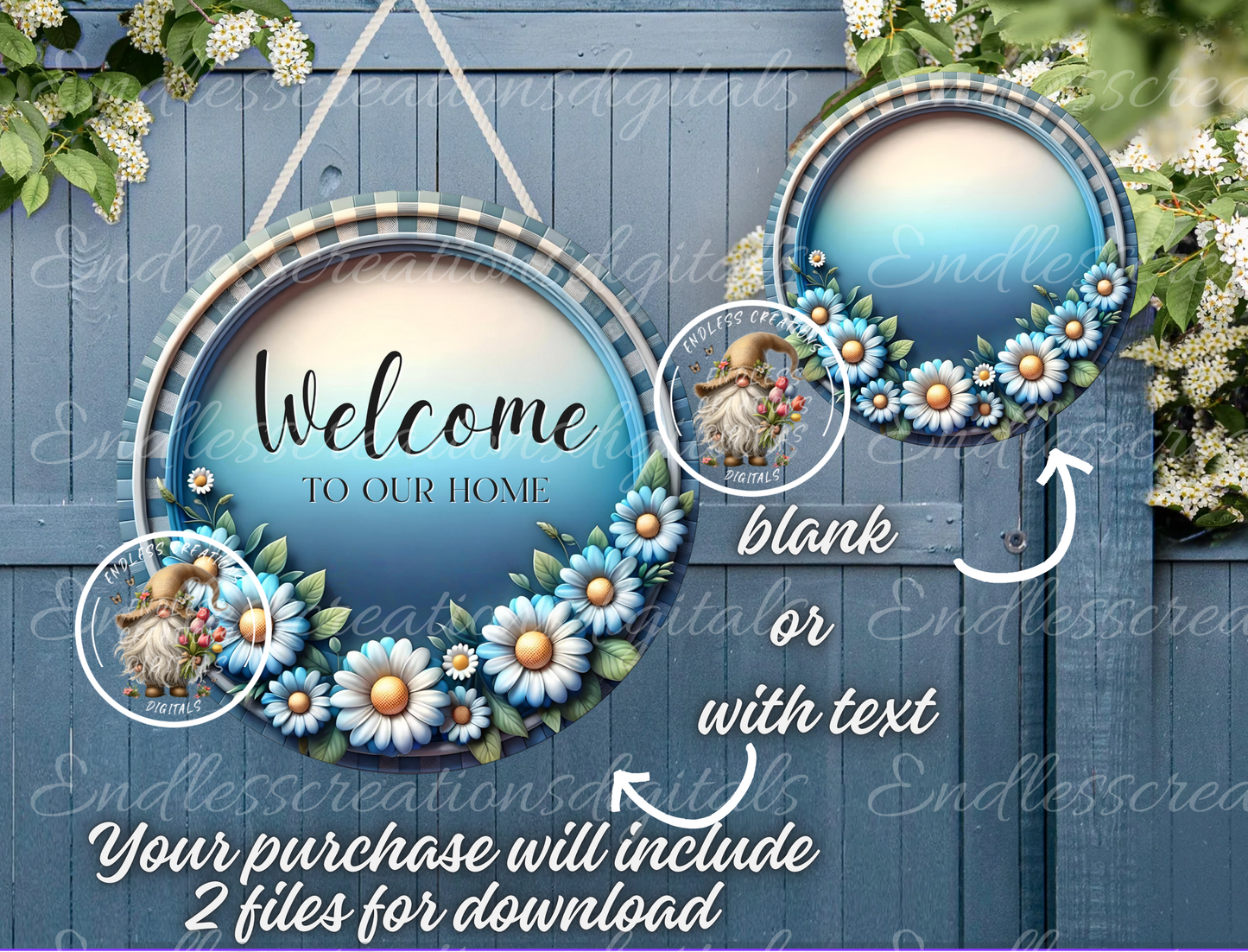 ROUND SUMMER WELCOME DAISIES