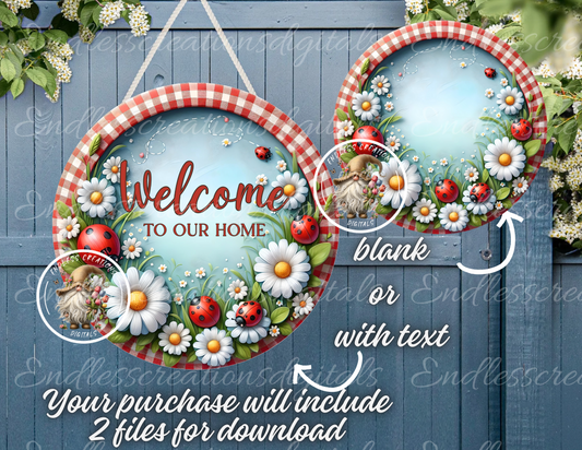 WELCOME DASIY WITH LADYBUGS SUMMER ROUND