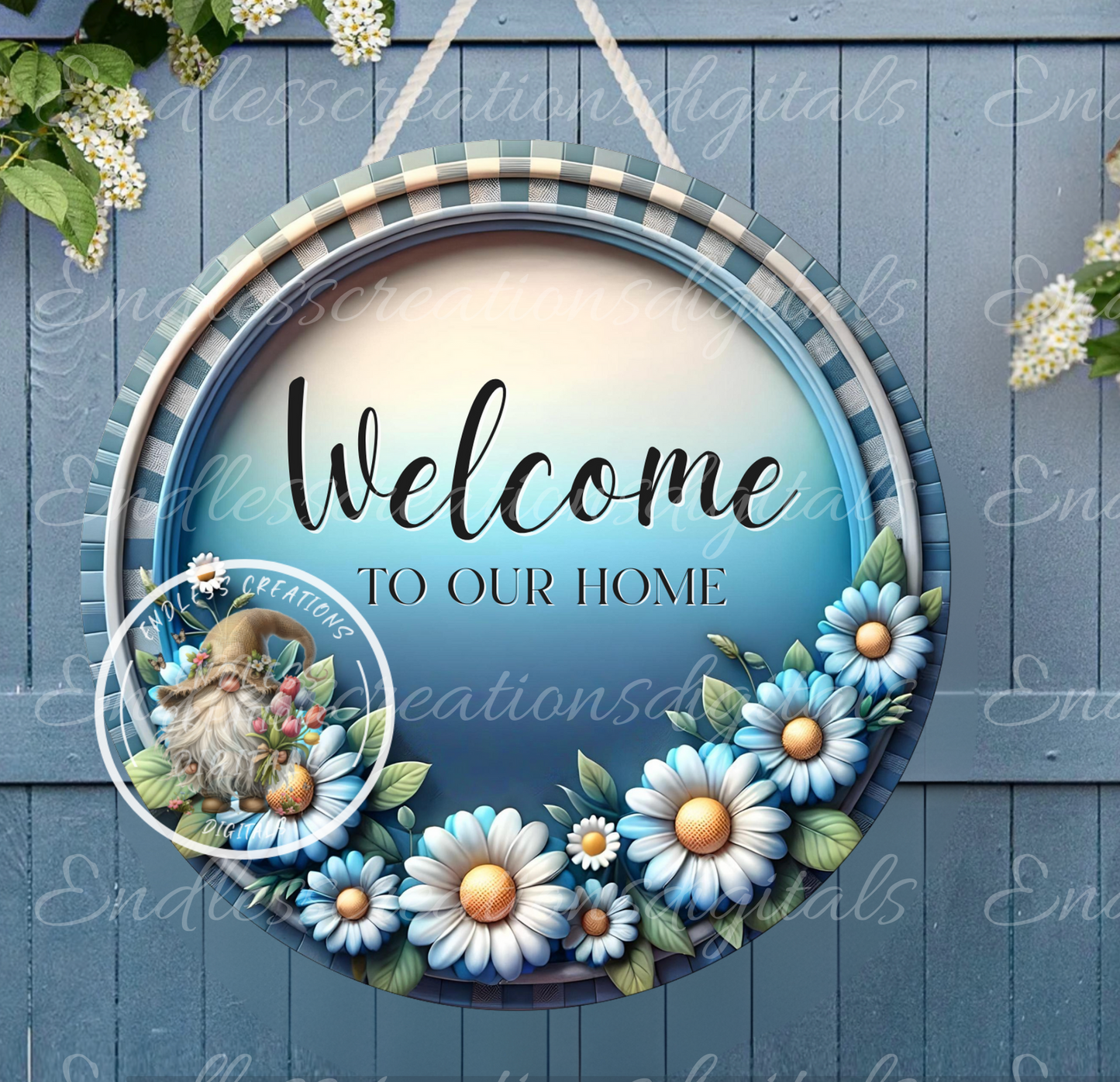 ROUND SUMMER WELCOME DAISIES