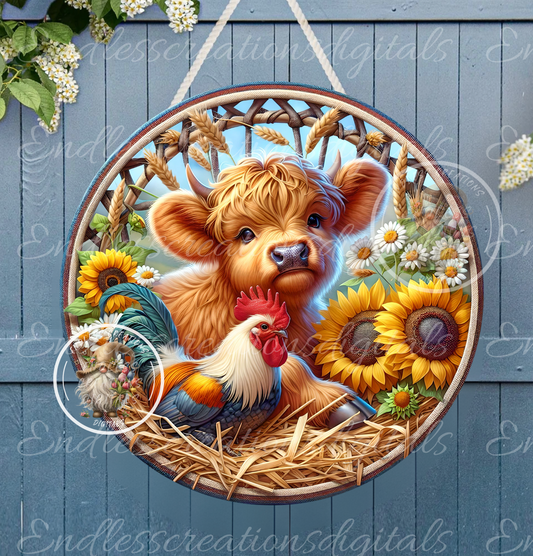 SUMMER ROOSTER/HIGHLAND COW