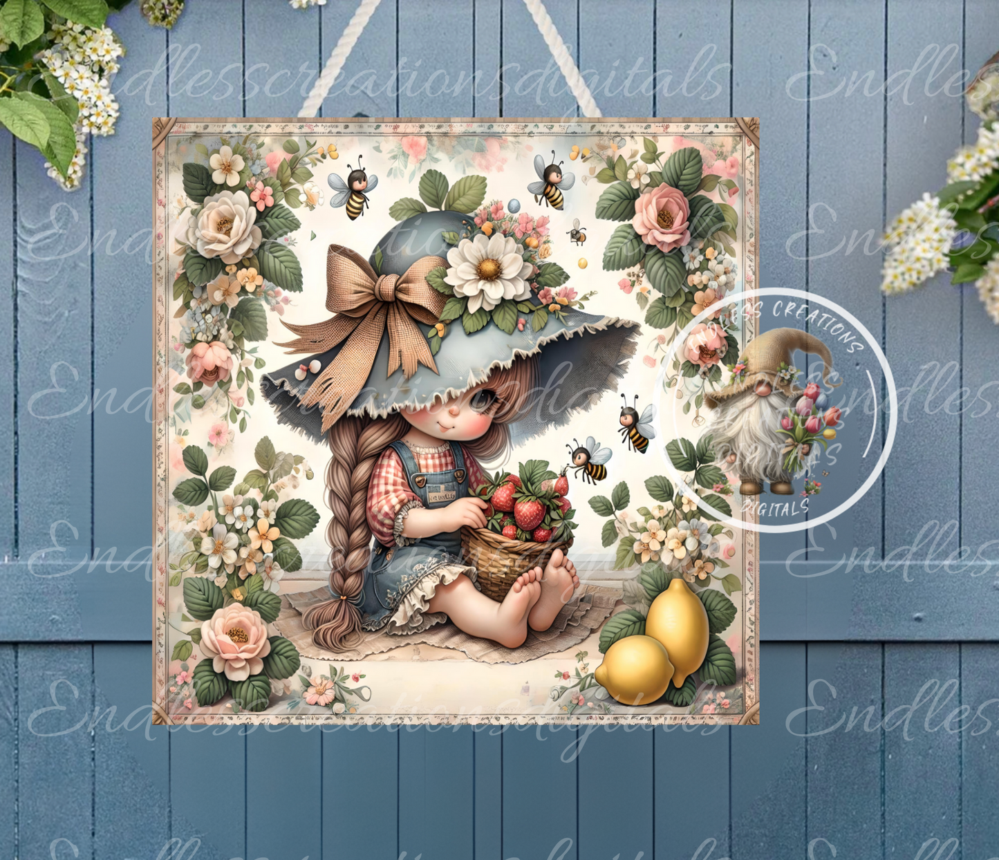 SWEET SUMMER STRAWBERRY LEMON GIRL GNOME