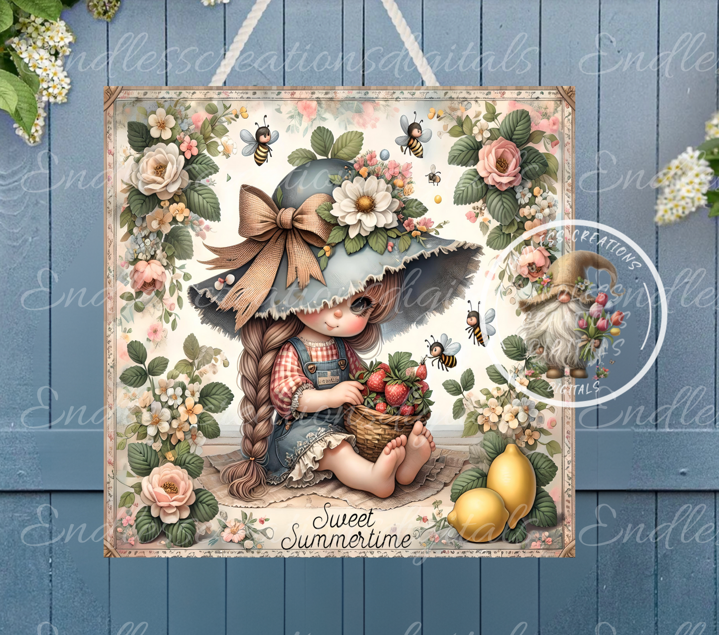 SWEET SUMMER STRAWBERRY LEMON GIRL GNOME