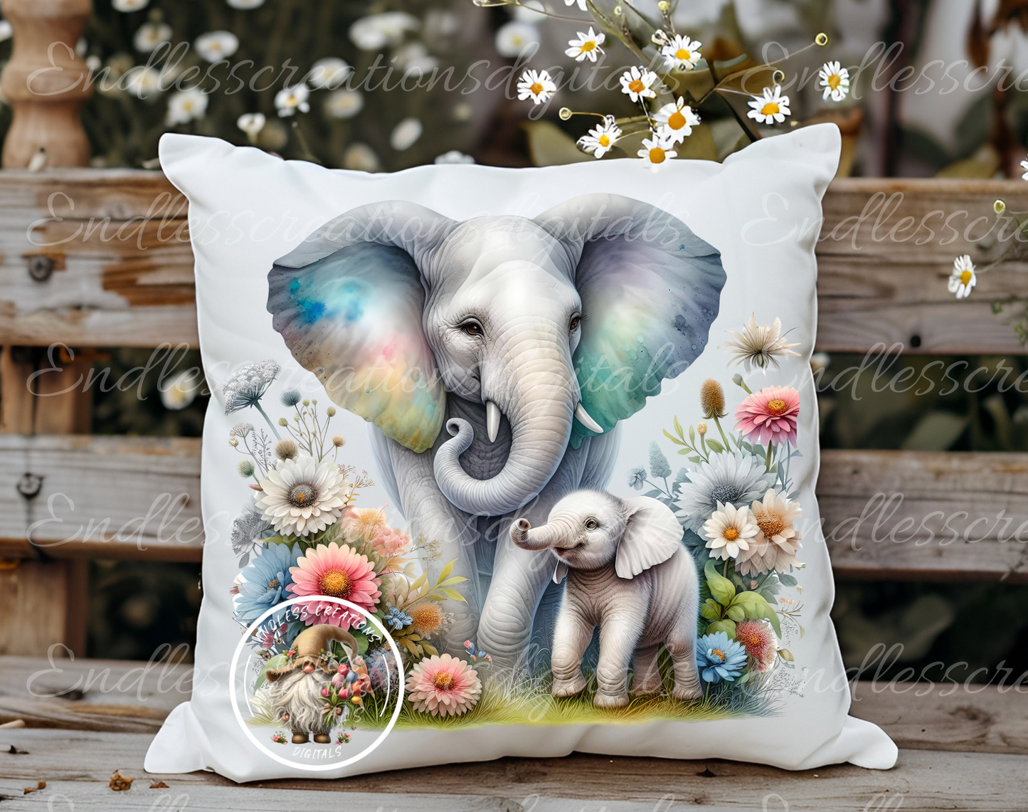 FLORAL ELEPHANT RECTANGLE CUTTING BOARD/TRANSPARENCIES BUNDLE