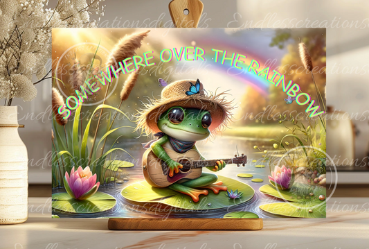 OVER THE RAINBOW FROG RECTANGLE SUMMER TRANSPARENCIES