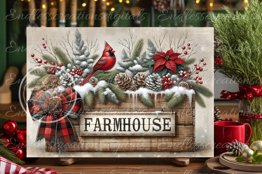 WINTER PLANTER CARDINAL RECTANGLE