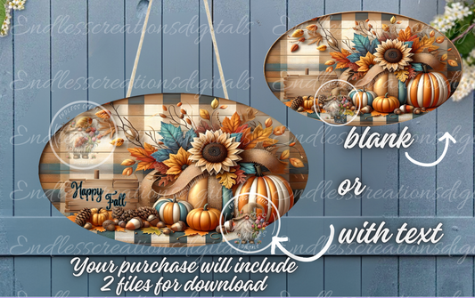 FALL BLUE/ORANGE DIGITAL OVAL
