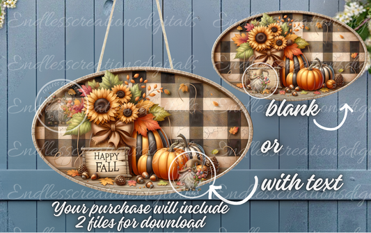 RUSTIC HAPPY FALL DIGITAL OVAL