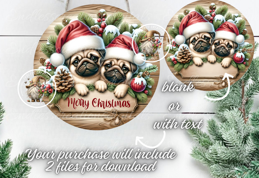 MERRY CHRISTMAS WINTER PUGS