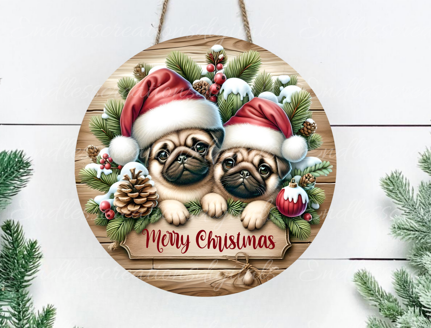 MERRY CHRISTMAS WINTER PUGS