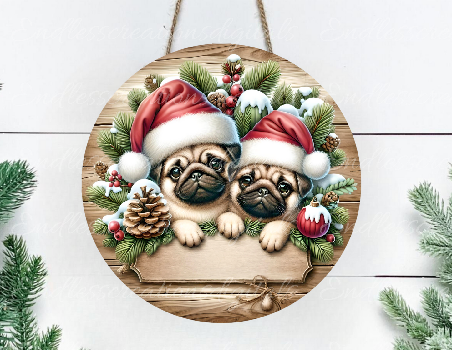 MERRY CHRISTMAS WINTER PUGS