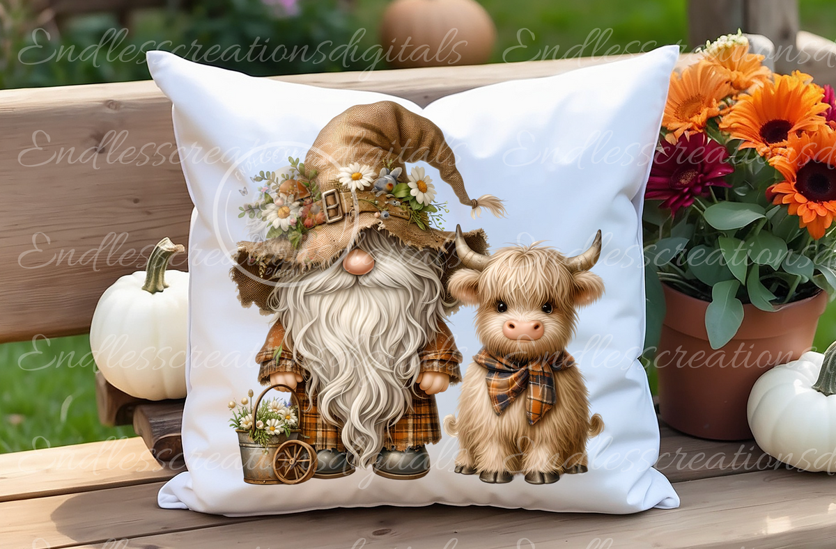GNOME FARMER HIGHLAND COW TRANSPARENCIES BUNDLE