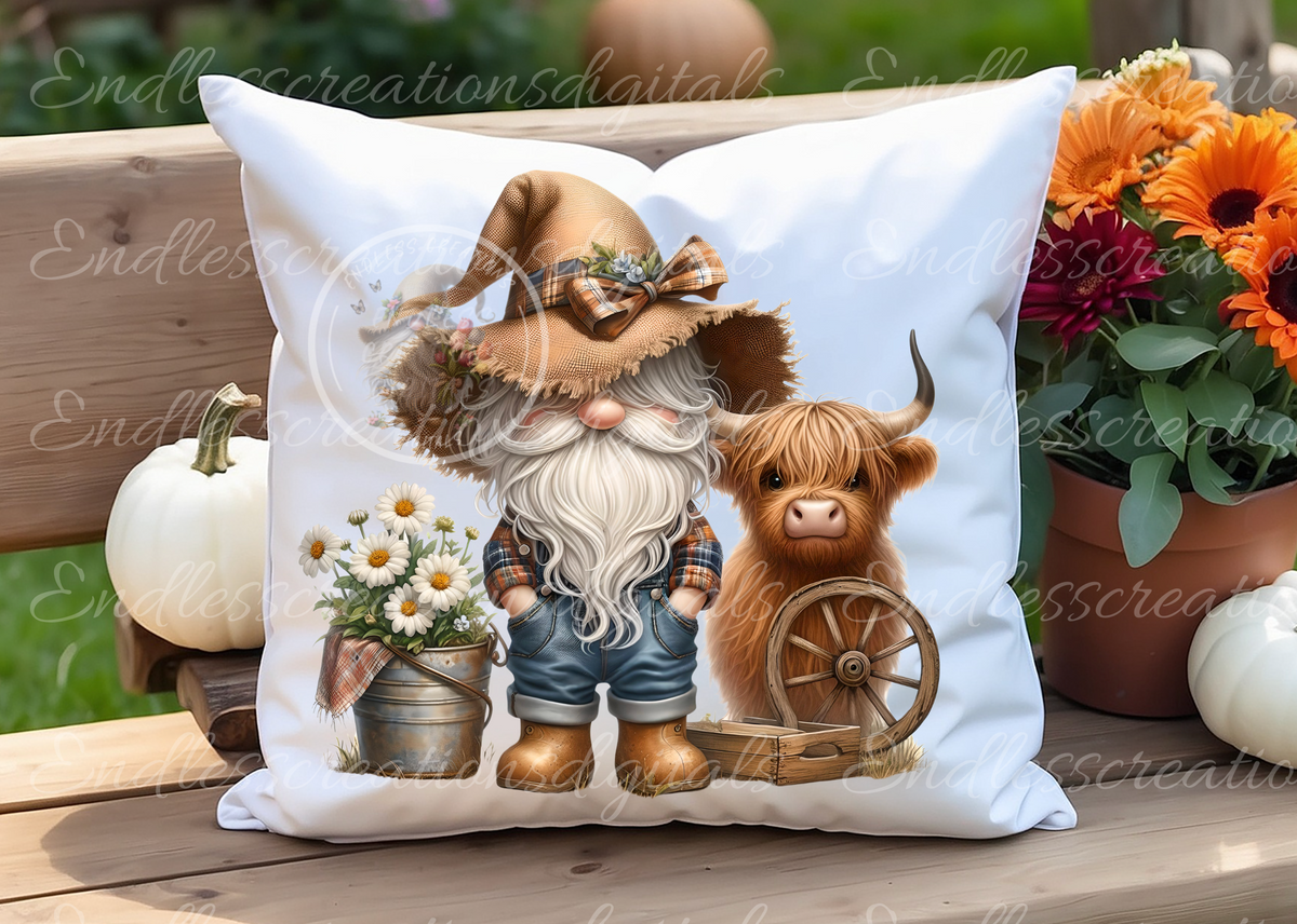 GNOME FARMER HIGHLAND COW TRANSPARENCIES BUNDLE