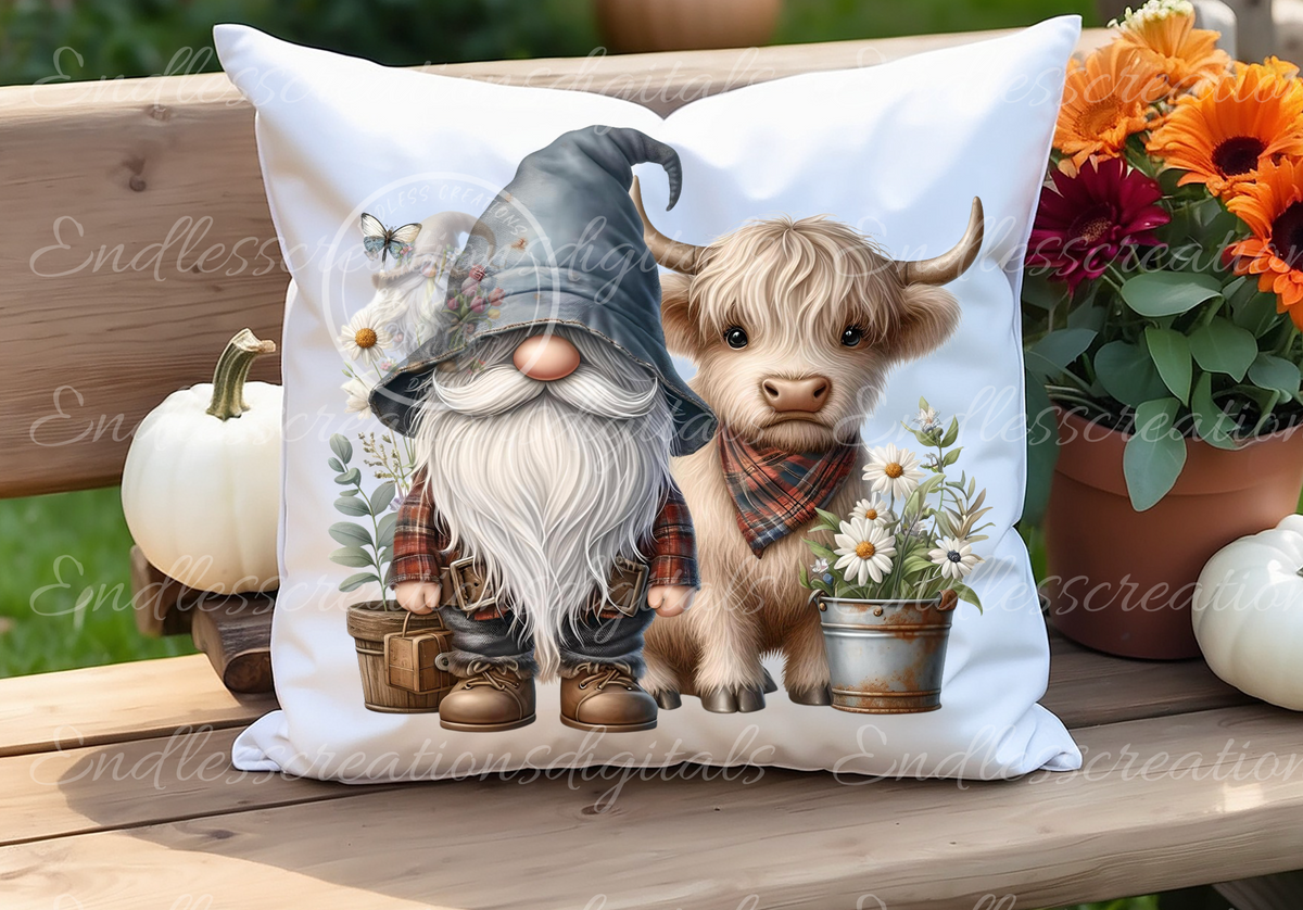 GNOME FARMER HIGHLAND COW TRANSPARENCIES BUNDLE