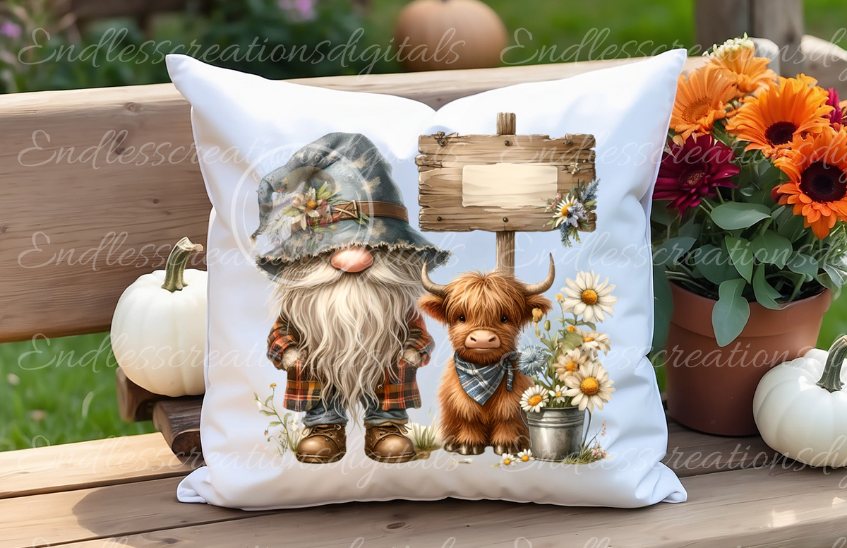 GNOME FARMER HIGHLAND COW TRANSPARENCIES BUNDLE