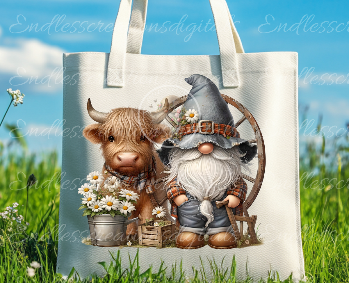 GNOME FARMER HIGHLAND COW TRANSPARENCIES BUNDLE