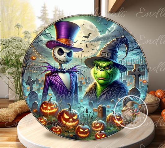 HALLOWEEN SKELETON AND GREEN MONSTER EXCLUSIVE