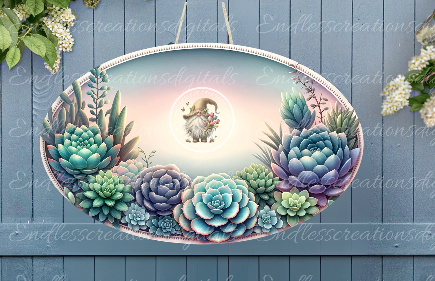 HOME SWEET HOME SUCCULENT OVAL DIGITAL