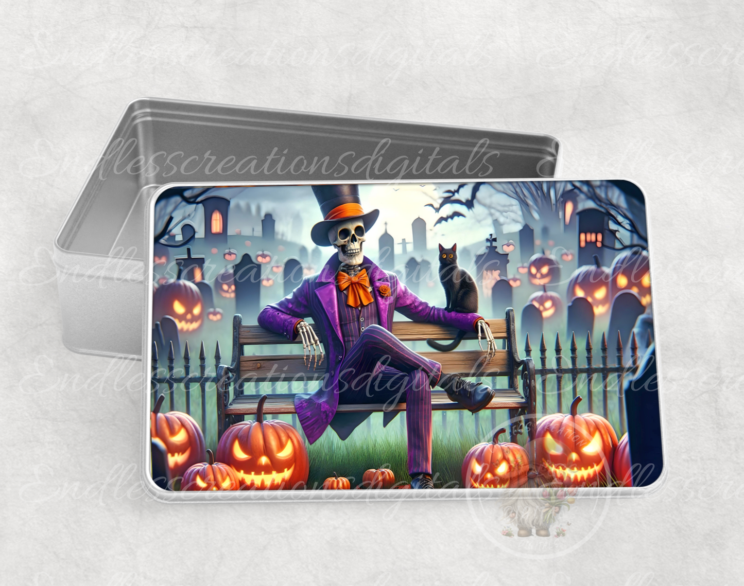 FALL HALLOWEEN SKELETON PUMPKINS RECTANGLE