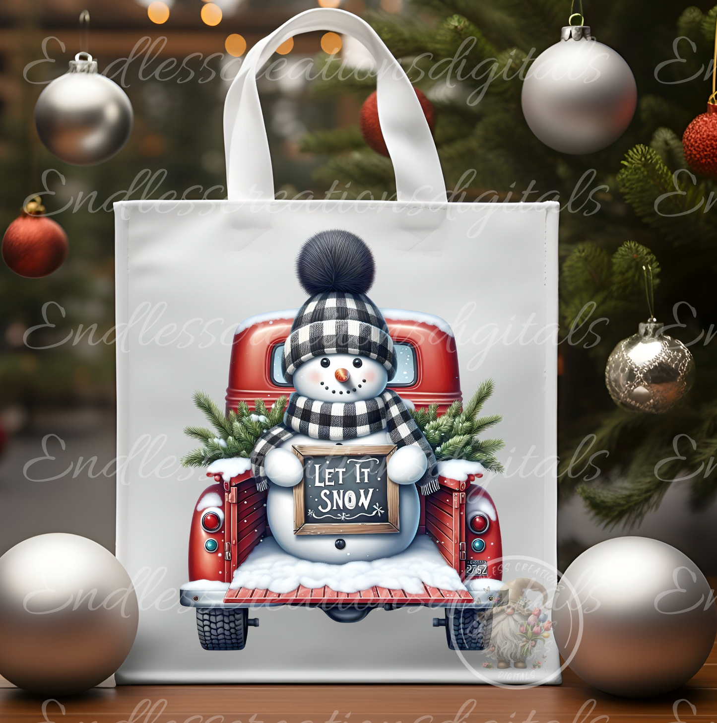 SNOWMAN IN RED TRUCK WINTER TRANSPARENCIES