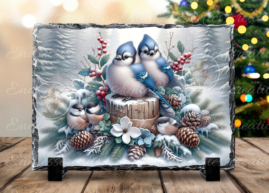 WINTER BLUE JAYS RECTANGLE/TINS