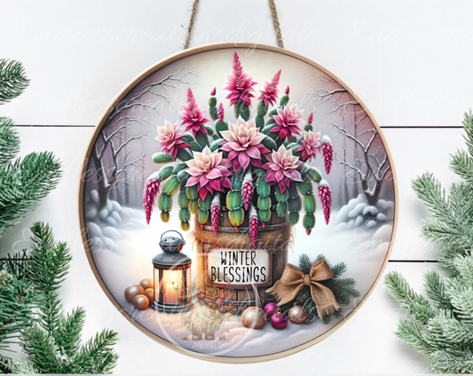 WINTER CACTUS PLANT ROUND