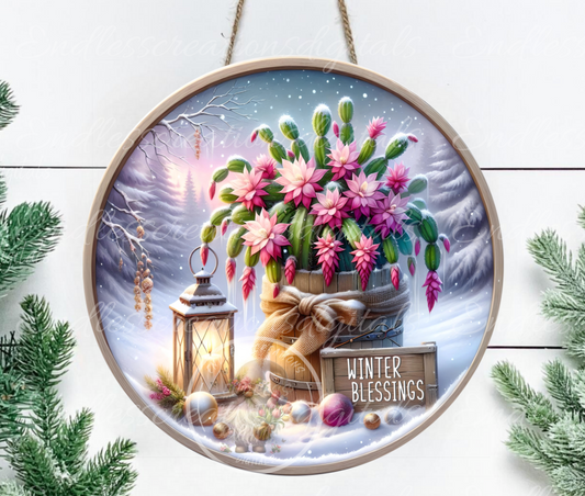 WINTER CACTUS PLANT ROUND