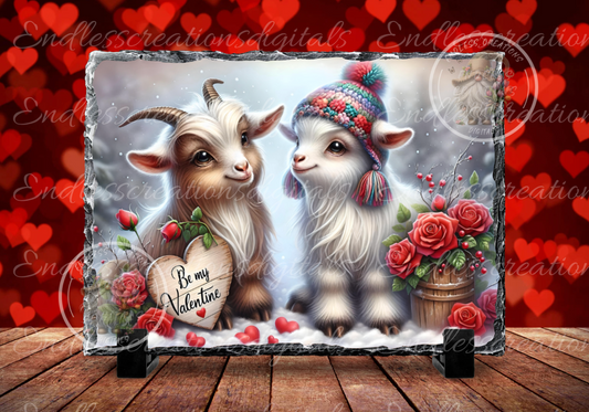 VALENTINES GOATS RECTANGLE/TINS