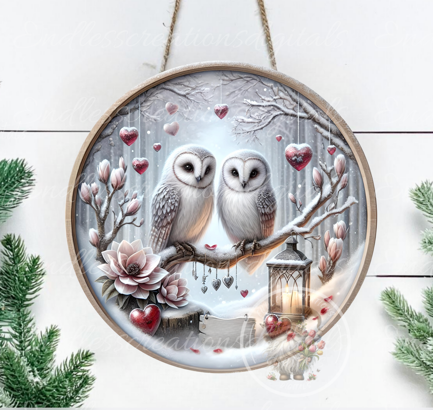 VALENTINES WINTER OWL COUPLE