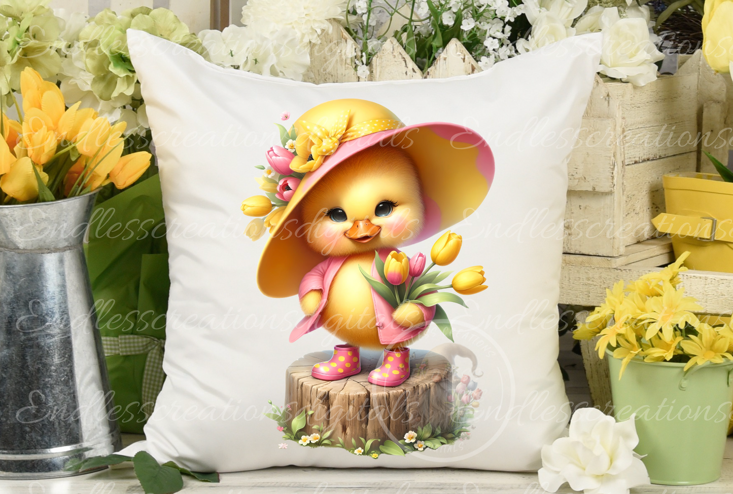 CUTE SPRING DUCKS TRANSPARENCIES BUNDLE OF 10