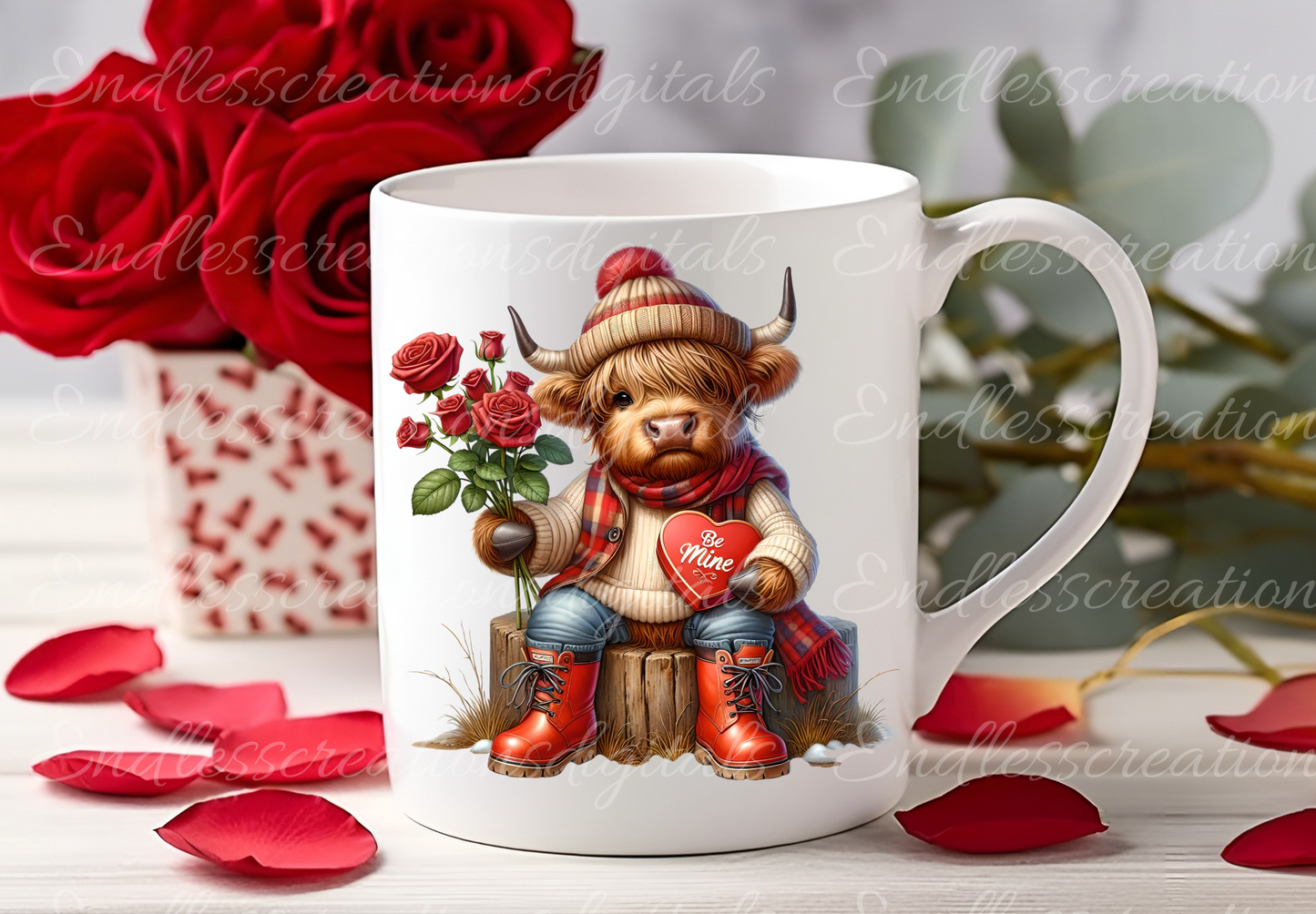 BE MY VALENTINE HIGHLAND COW DESIGN BUNDLE