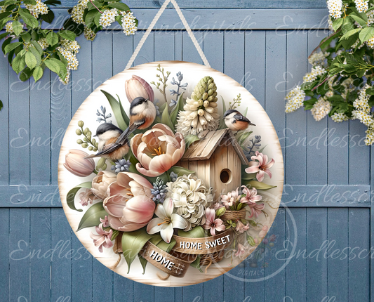 HOME SWEET HOME SPRING FLORAL ROUND