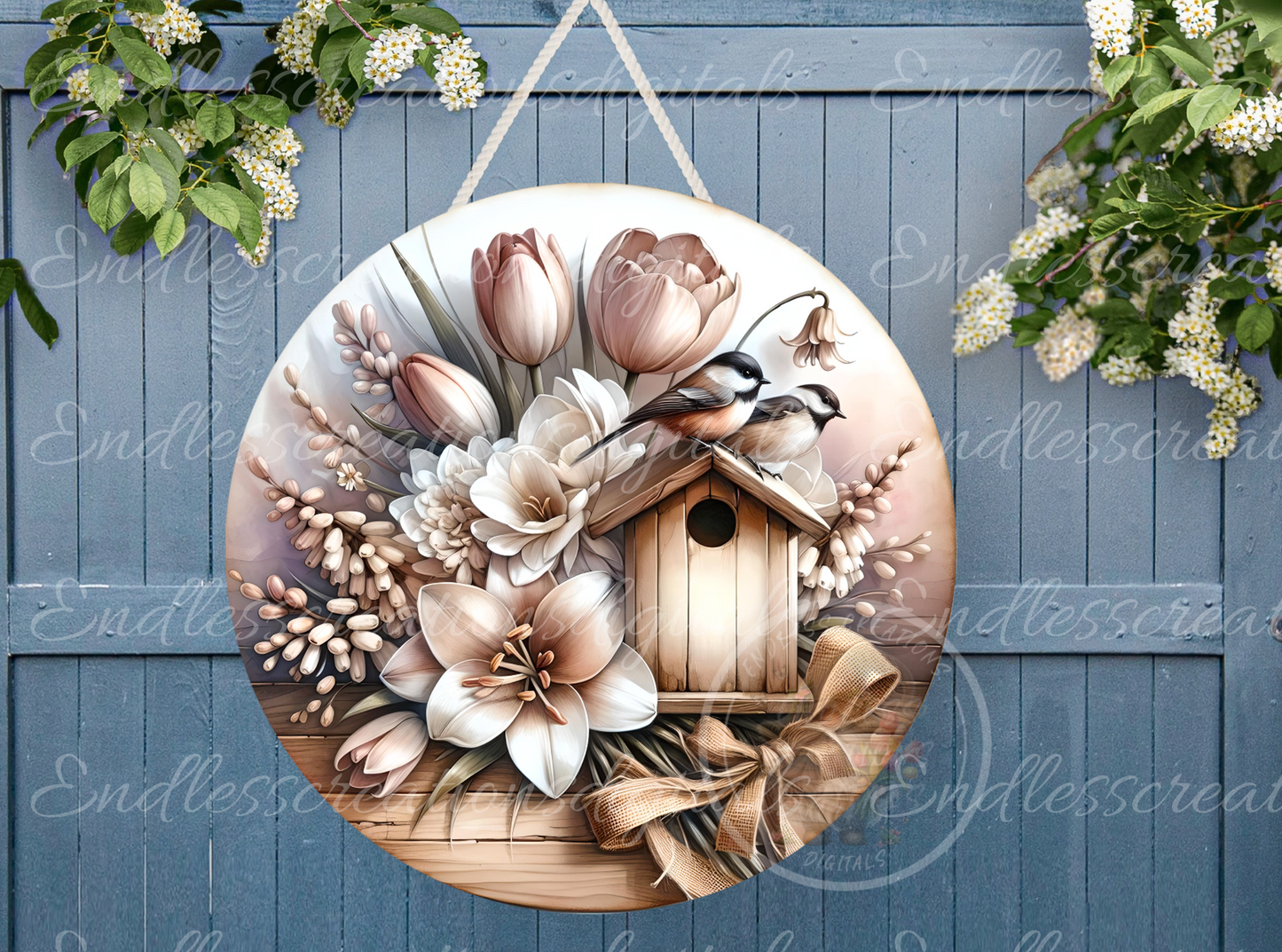 SPRING FLORAL HOME SWEET HOME ROUND