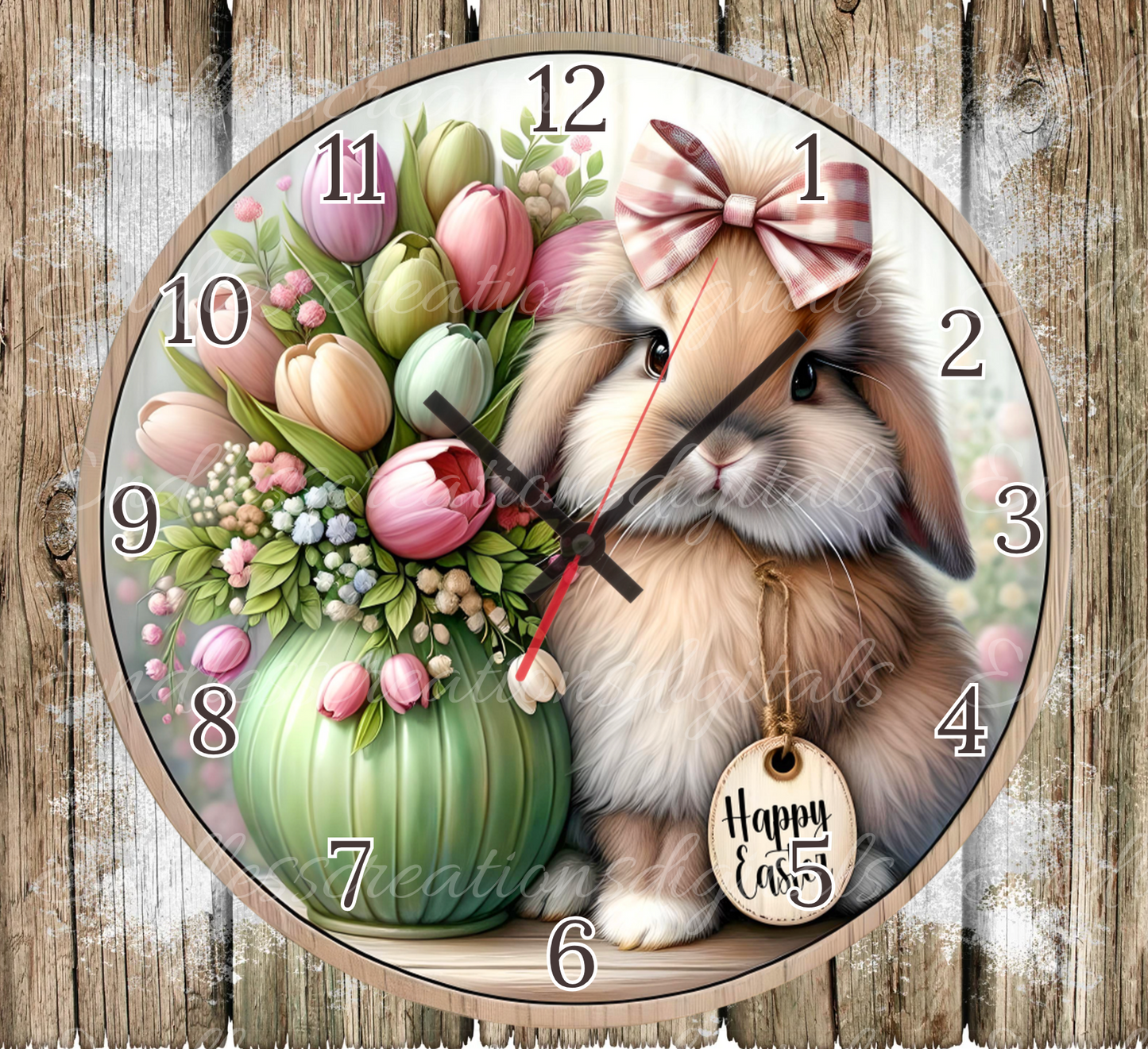 HAPPY EASTER BUNNY CLOCK DESIGN