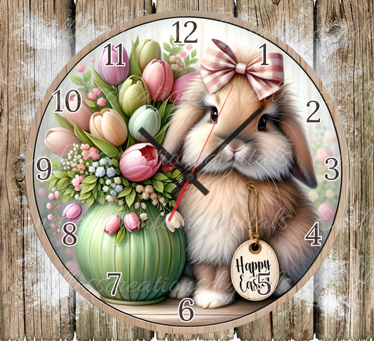 HAPPY EASTER BUNNY CLOCK DESIGN