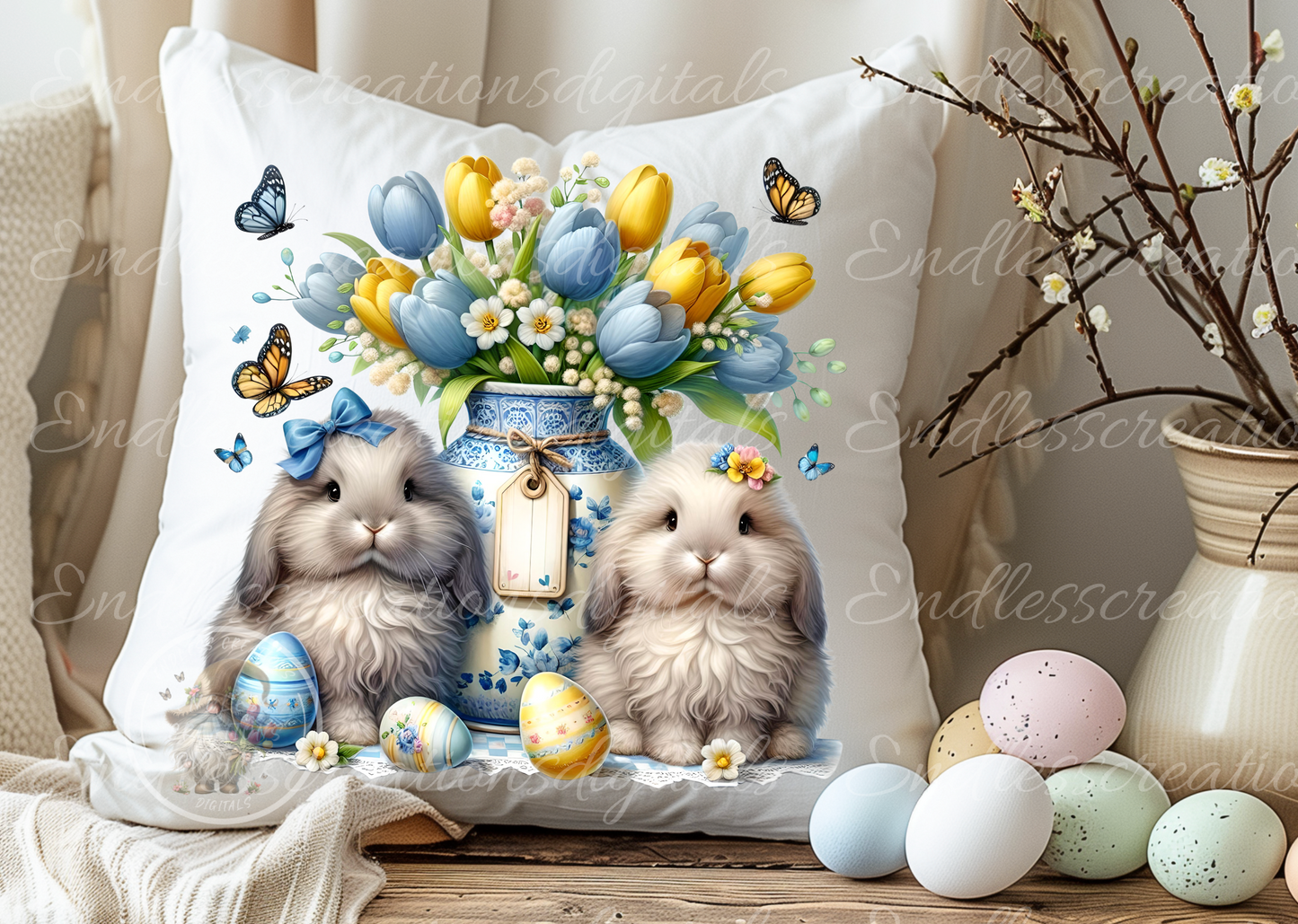 6 ADORABLE BLANK EASTER TRANSPARENCIES