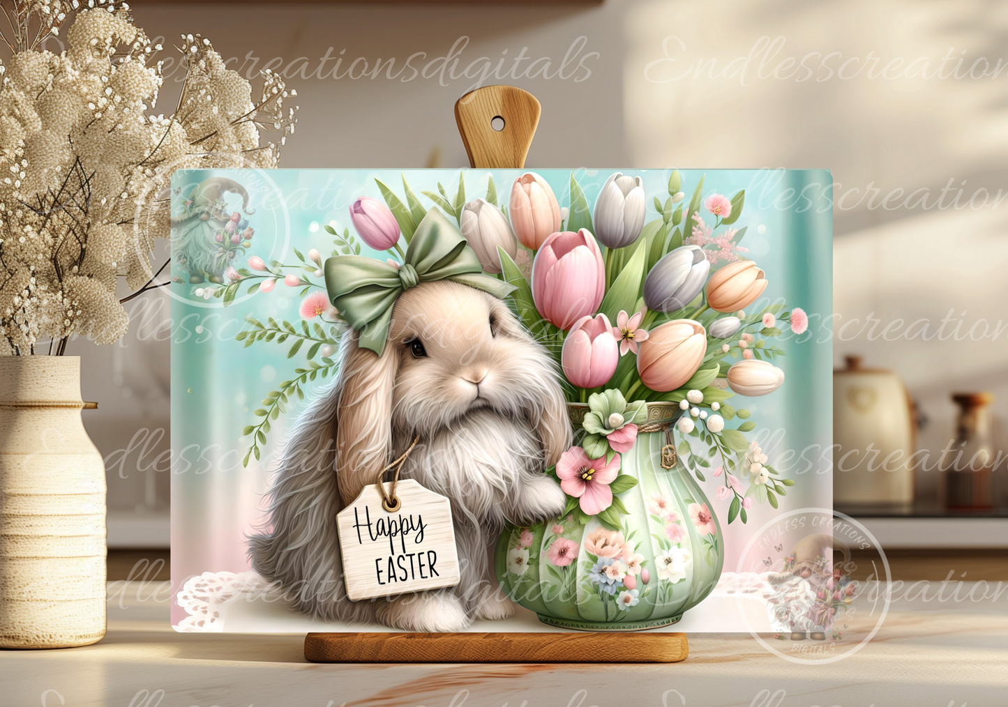 FLORAL HAPPY EASTER RECTANGLE